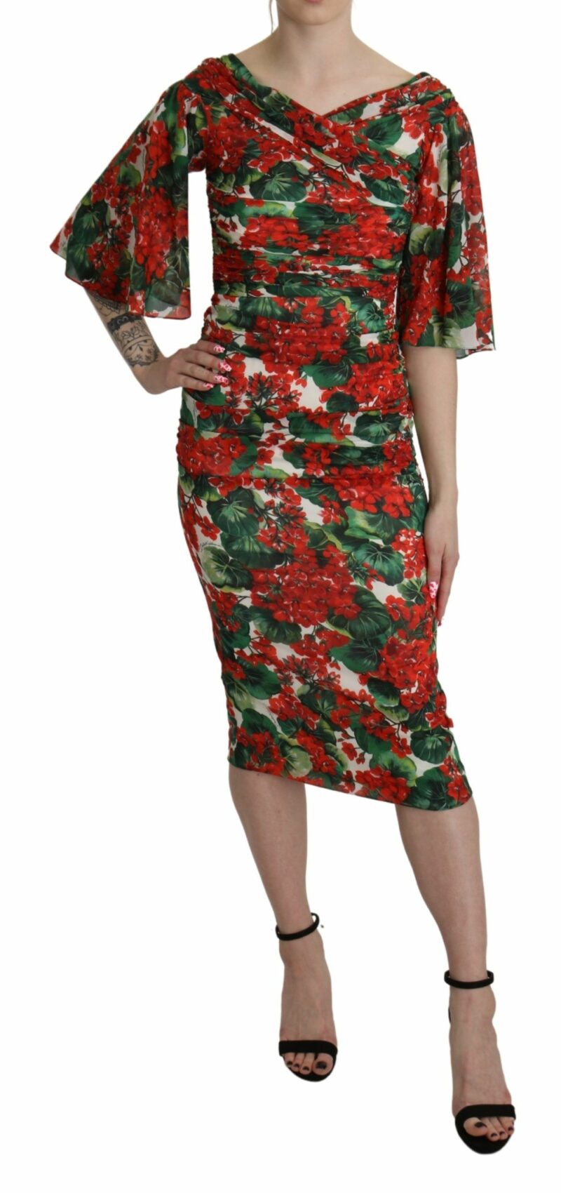Dolce & Gabbana Enchanting Floral Midi Sheath Dress - Image 2