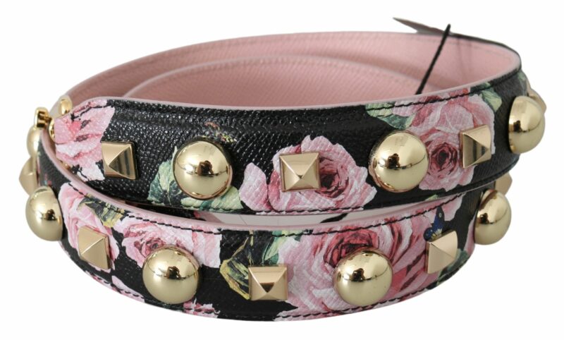 Dolce & Gabbana Elegant Floral Leather Shoulder Strap - Image 3