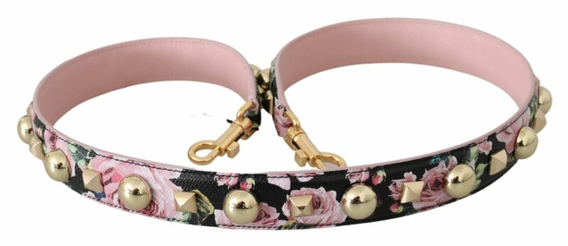 Dolce & Gabbana Elegant Floral Leather Shoulder Strap - Image 2