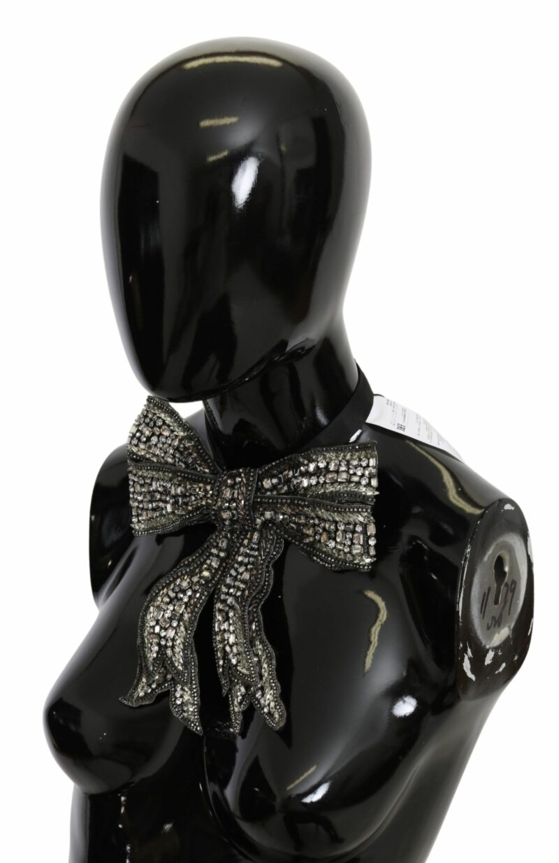 Dolce & Gabbana Elegant Silver Silk Bowtie - Image 2