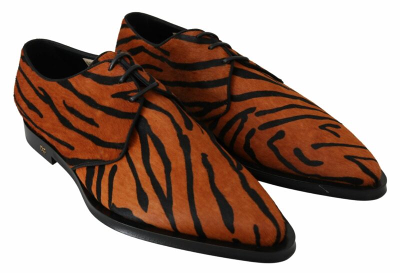Dolce & Gabbana Tiger Pattern Dress Shoes with Pony Hair - Image 5
