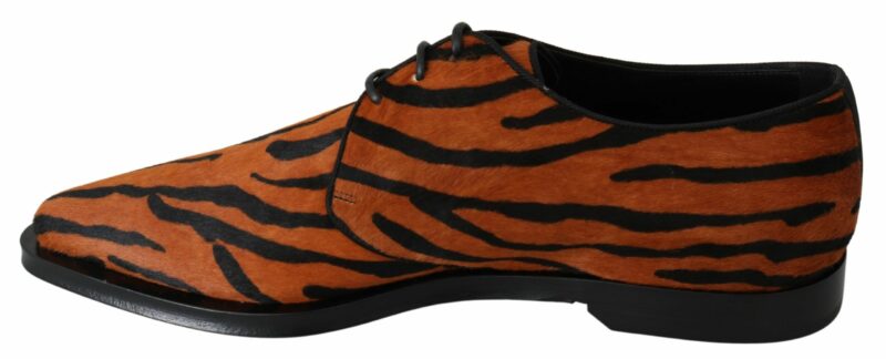 Dolce & Gabbana Tiger Pattern Dress Shoes with Pony Hair - Image 7