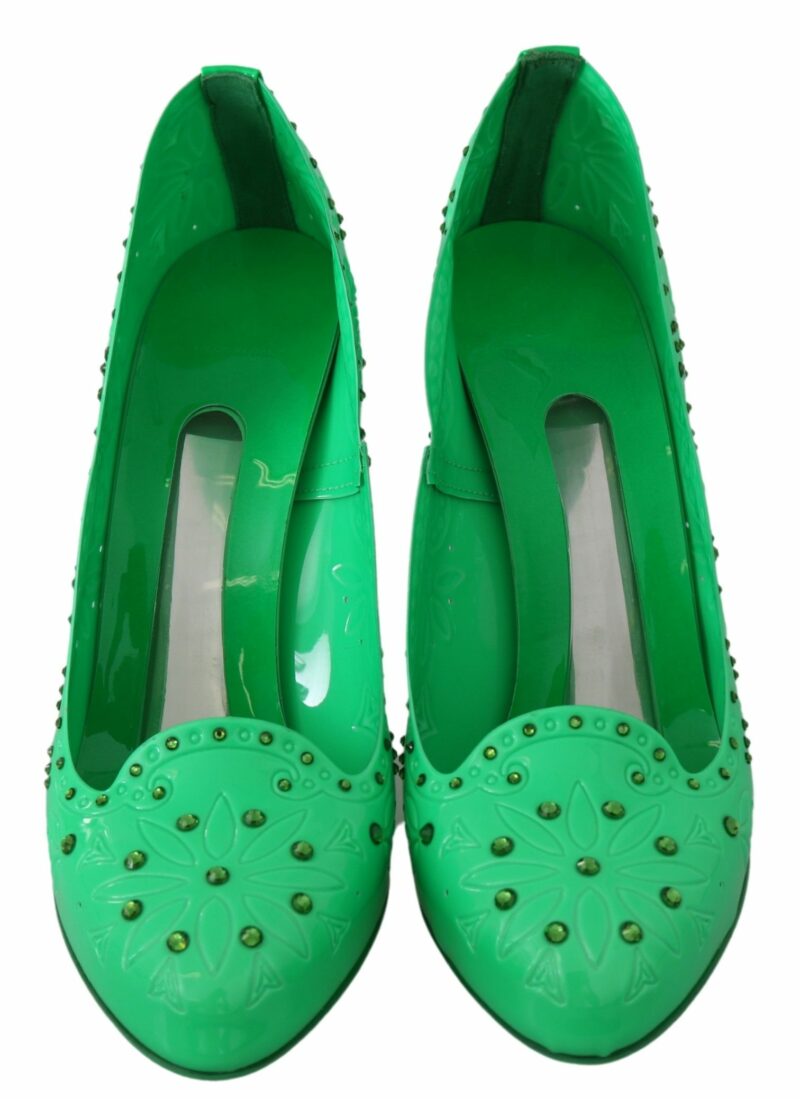 Dolce & Gabbana Enchanting Crystal Cinderella Pumps in Lush Green - Image 4