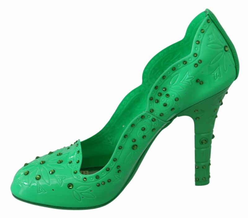 Dolce & Gabbana Enchanting Crystal Cinderella Pumps in Lush Green - Image 6
