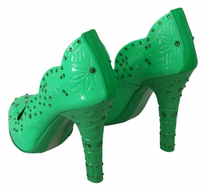 Dolce & Gabbana Enchanting Crystal Cinderella Pumps in Lush Green - Image 8
