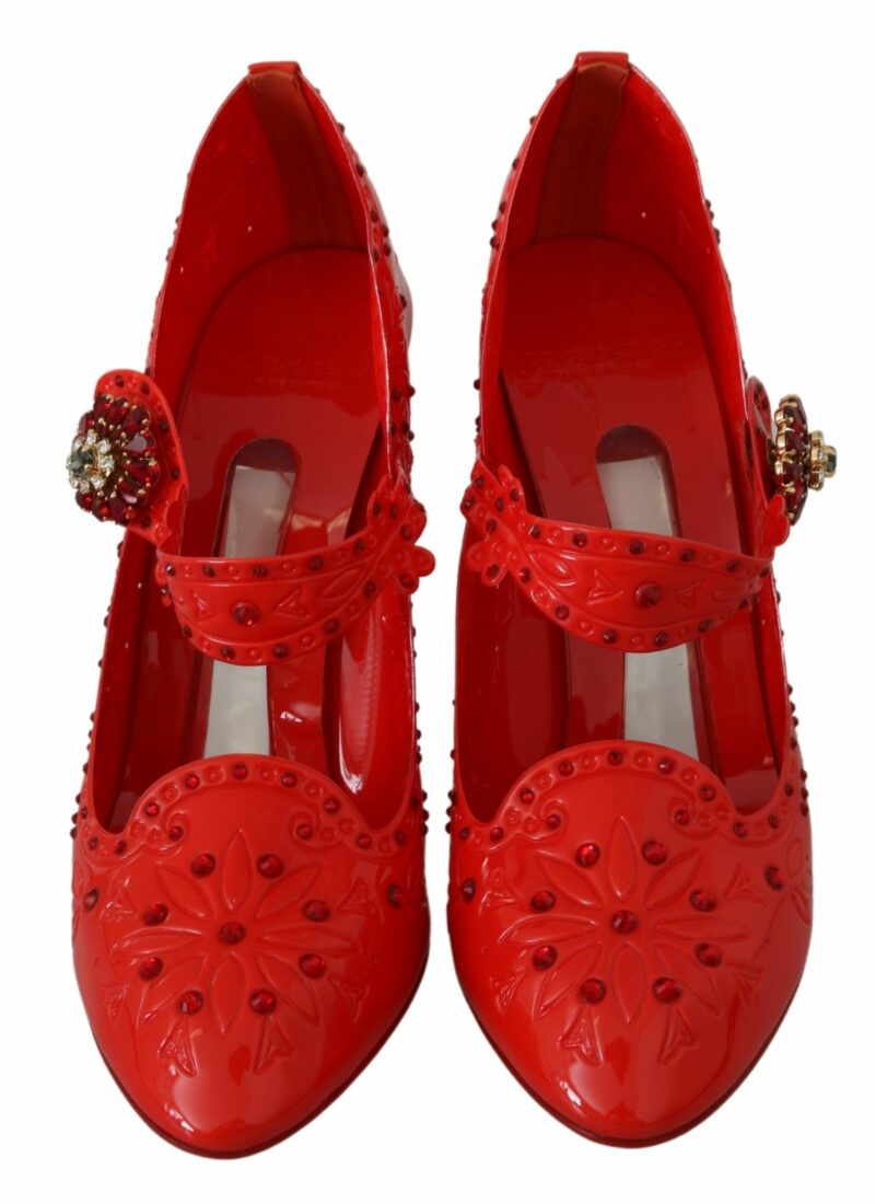 Dolce & Gabbana Chic Red Crystal Cinderella Pumps - Image 3