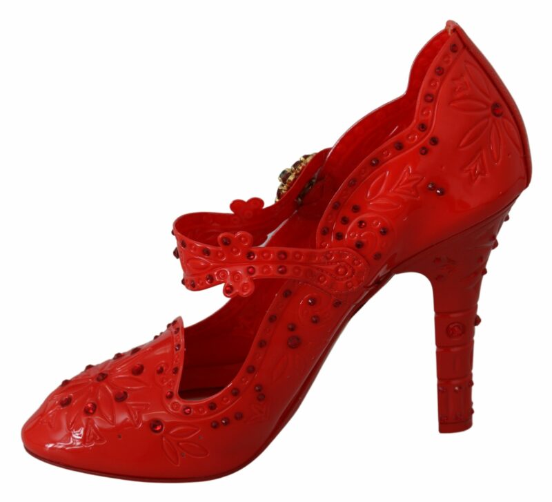 Dolce & Gabbana Chic Red Crystal Cinderella Pumps - Image 4
