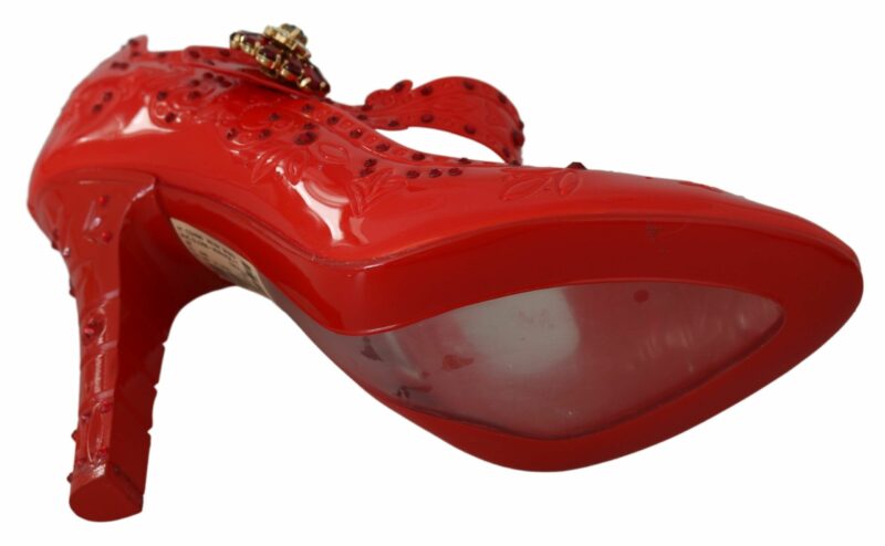 Dolce & Gabbana Chic Red Crystal Cinderella Pumps - Image 5