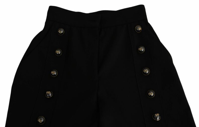 Dolce & Gabbana Elegant High Waist Wide Leg Virgin Wool Trousers - Image 5