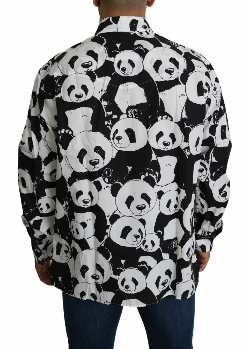 Dolce & Gabbana Panda Print Pure Cotton Shirt - Black White - Image 5
