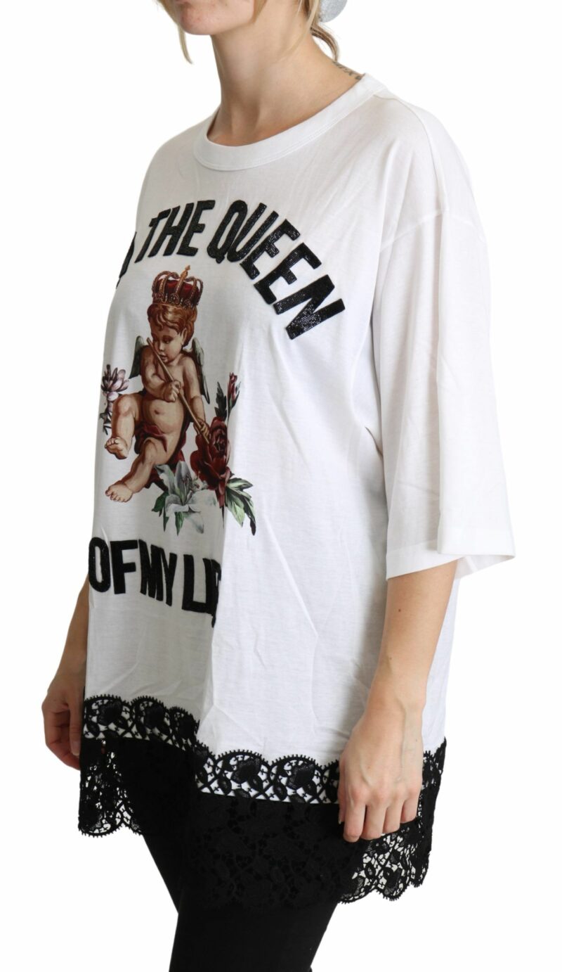 Dolce & Gabbana Elegant White Cotton Blend T-Shirt - Image 3