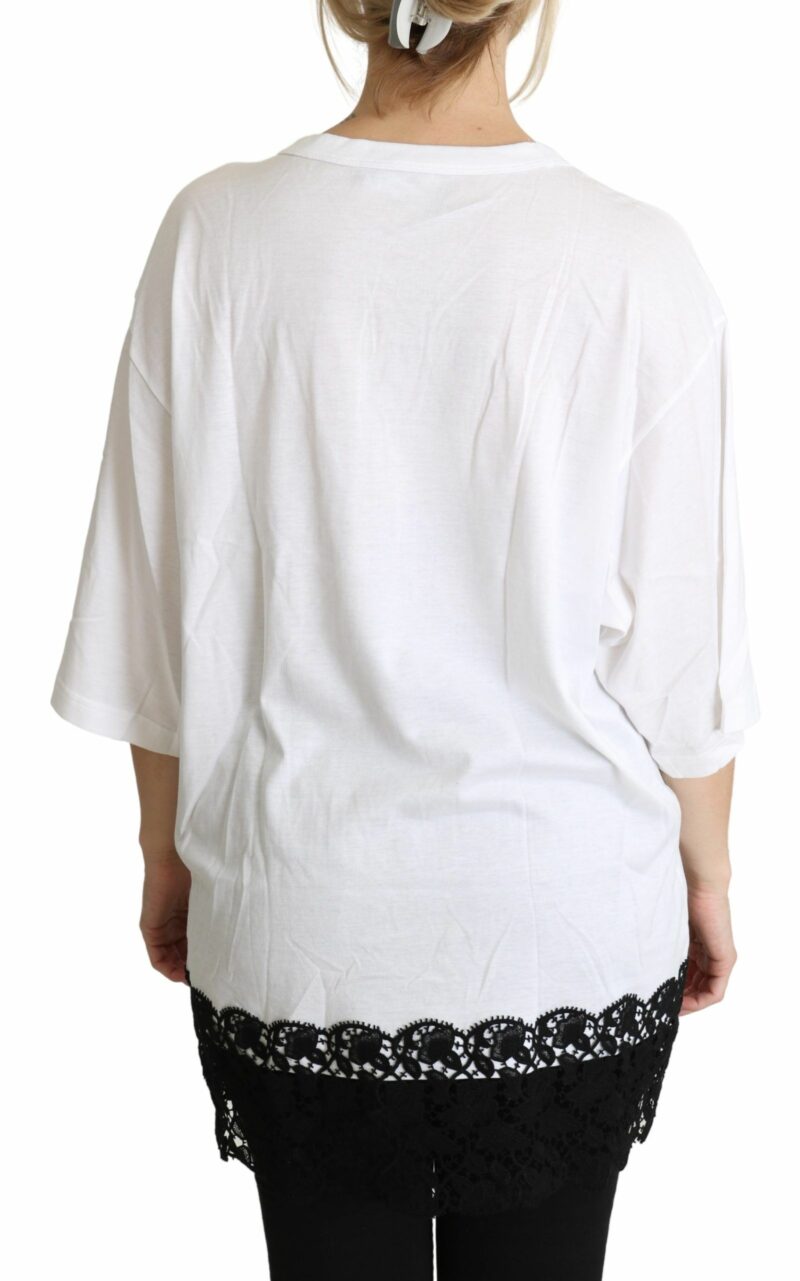 Dolce & Gabbana Elegant White Cotton Blend T-Shirt - Image 4