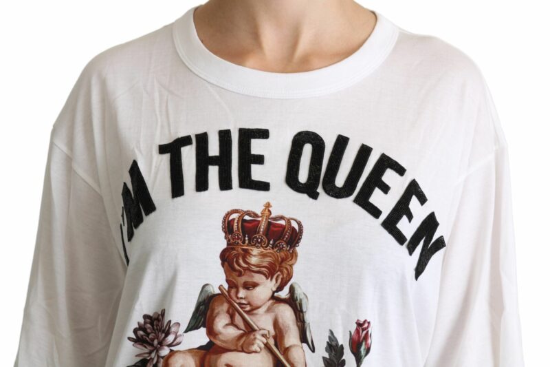 Dolce & Gabbana Elegant White Cotton Blend T-Shirt - Image 5