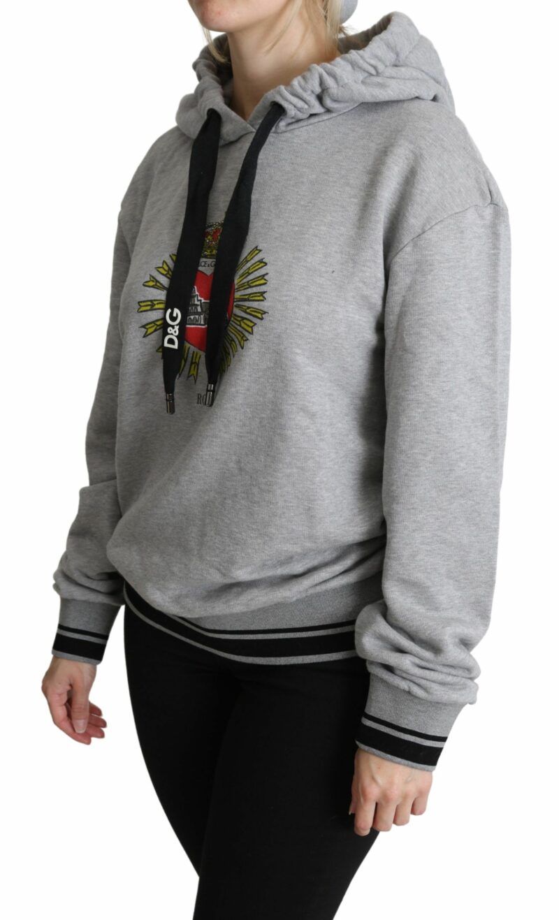 Dolce & Gabbana Exclusive Hooded Gray Cotton Sweater - Image 2
