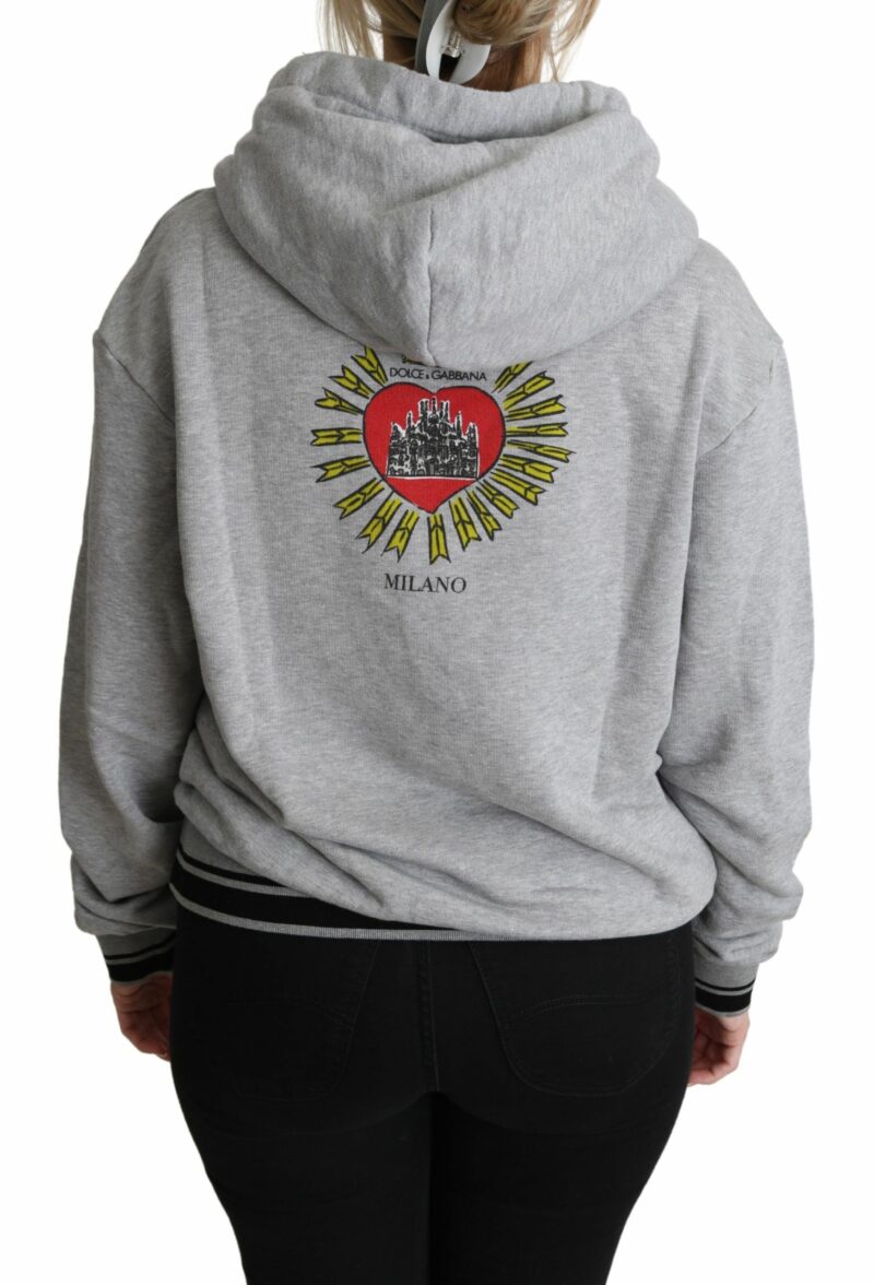 Dolce & Gabbana Exclusive Hooded Gray Cotton Sweater - Image 3