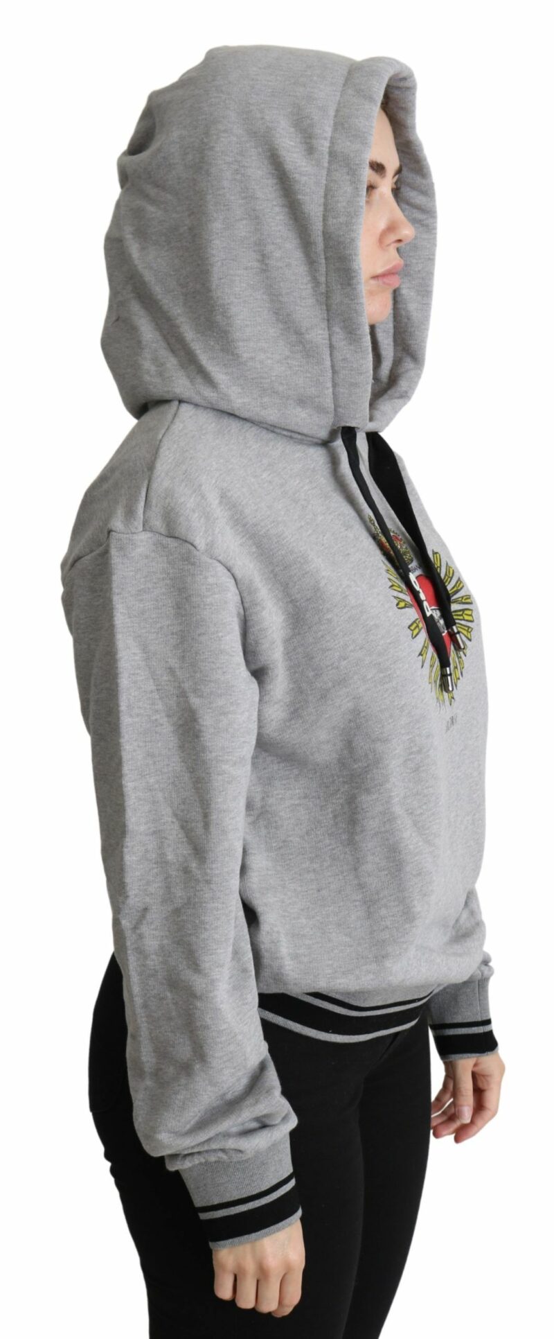 Dolce & Gabbana Exclusive Hooded Gray Cotton Sweater - Image 5