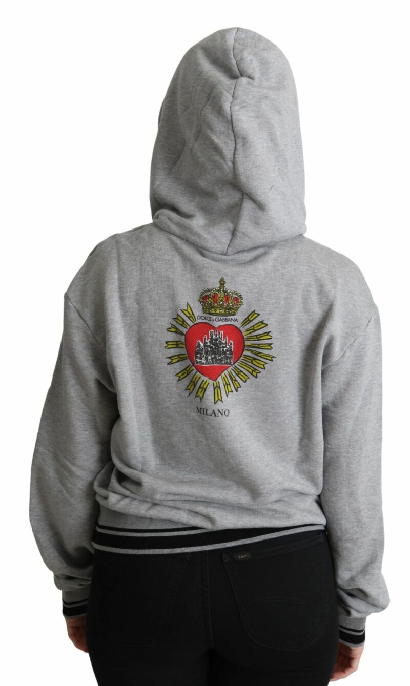 Dolce & Gabbana Exclusive Hooded Gray Cotton Sweater - Image 6