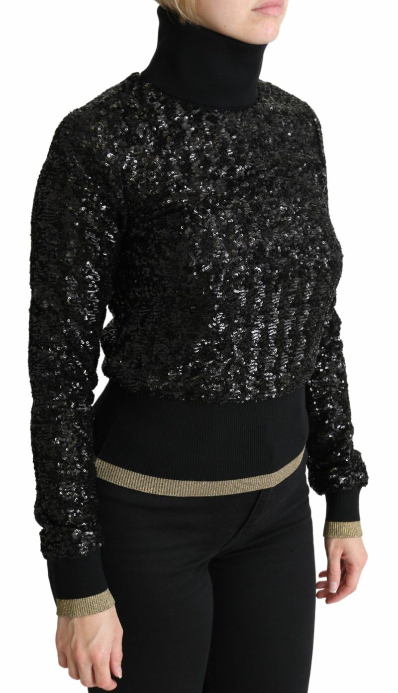 Dolce & Gabbana Elegant Sequined Turtleneck Sweater - Image 2