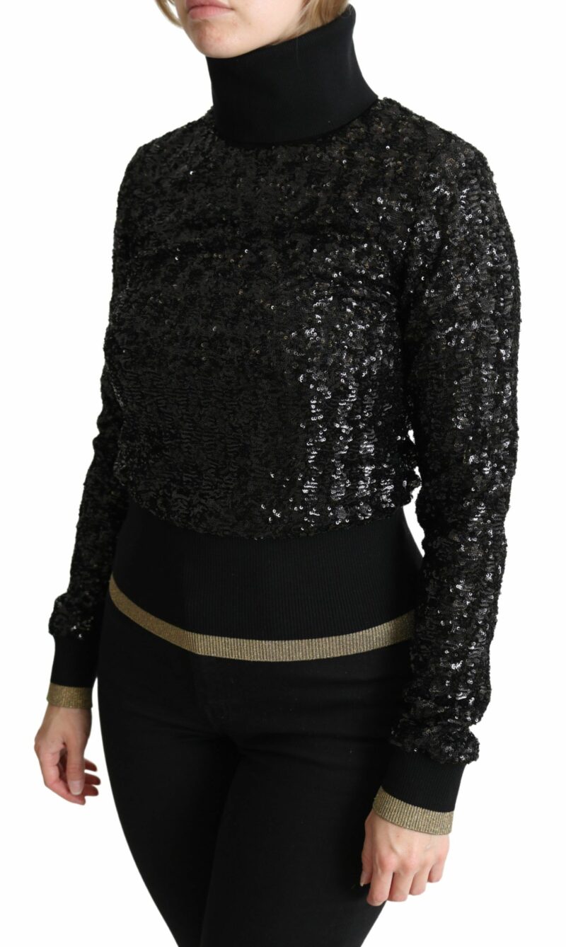 Dolce & Gabbana Elegant Sequined Turtleneck Sweater - Image 3