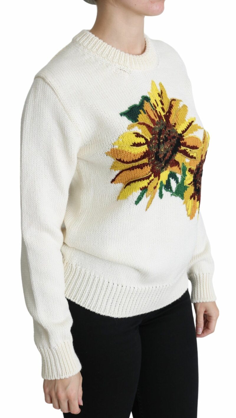 Dolce & Gabbana Elegant Knitted Sunflower Sweater - Image 2