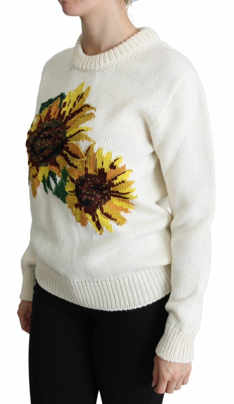 Dolce & Gabbana Elegant Knitted Sunflower Sweater - Image 3
