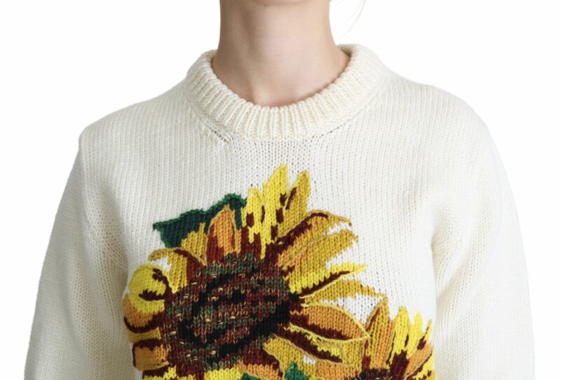 Dolce & Gabbana Elegant Knitted Sunflower Sweater - Image 5