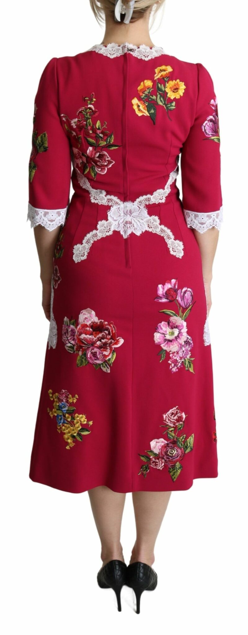 Dolce & Gabbana Floral Embroidered Sheath Midi Dress - Image 4