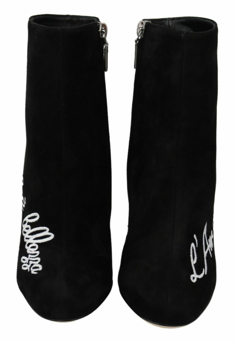 Dolce & Gabbana Embroidered Ankle Boots in Lambskin Suede - Image 4