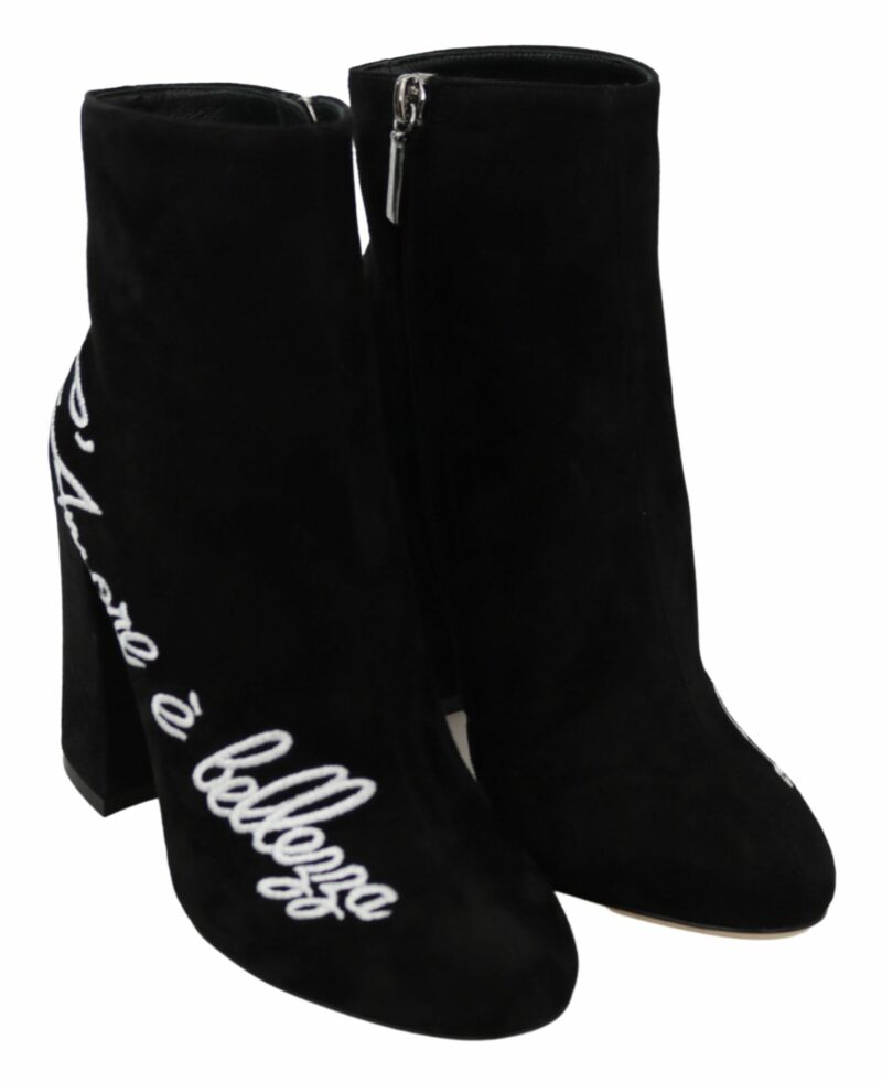 Dolce & Gabbana Embroidered Ankle Boots in Lambskin Suede - Image 5