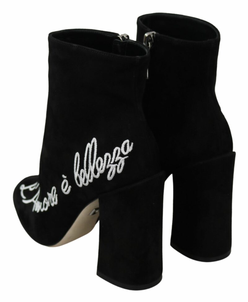 Dolce & Gabbana Embroidered Ankle Boots in Lambskin Suede - Image 6