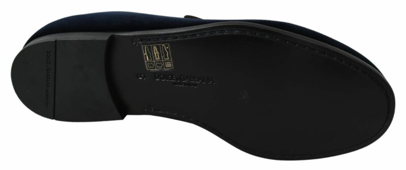 Dolce & Gabbana Elegant Blue Embroidered Loafers - Image 2