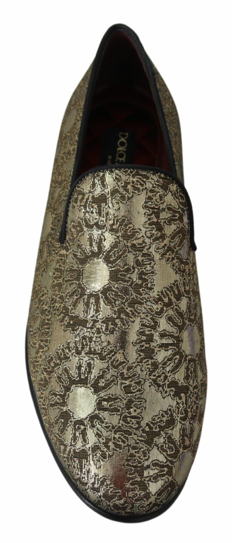 Dolce & Gabbana Gold Bordeaux Loafers Slides Dress Shoes - Image 3