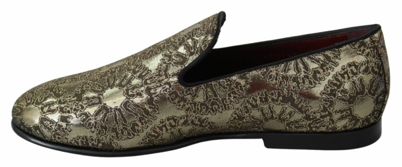 Dolce & Gabbana Gold Bordeaux Loafers Slides Dress Shoes - Image 7