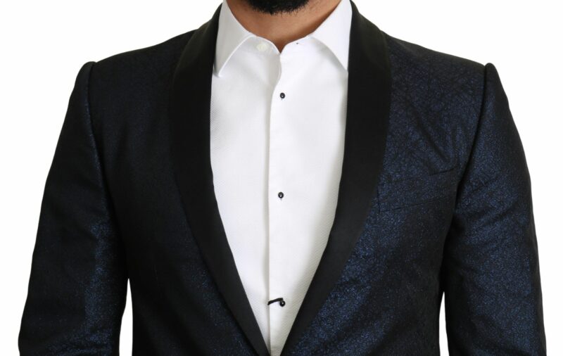 Dolce & Gabbana Elegant Martini Blue Slim Fit Blazer - Image 2