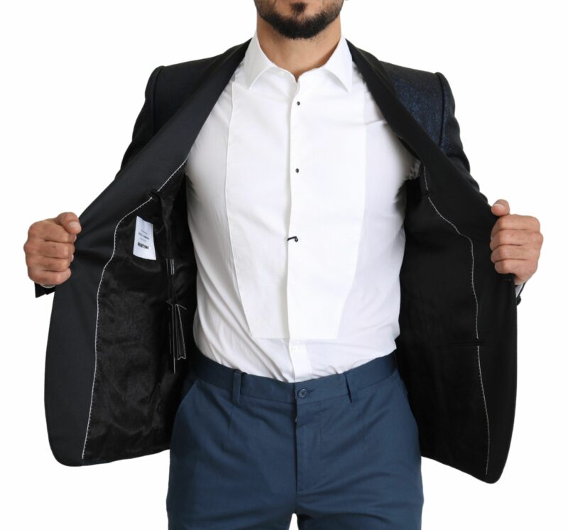 Dolce & Gabbana Elegant Martini Blue Slim Fit Blazer - Image 4