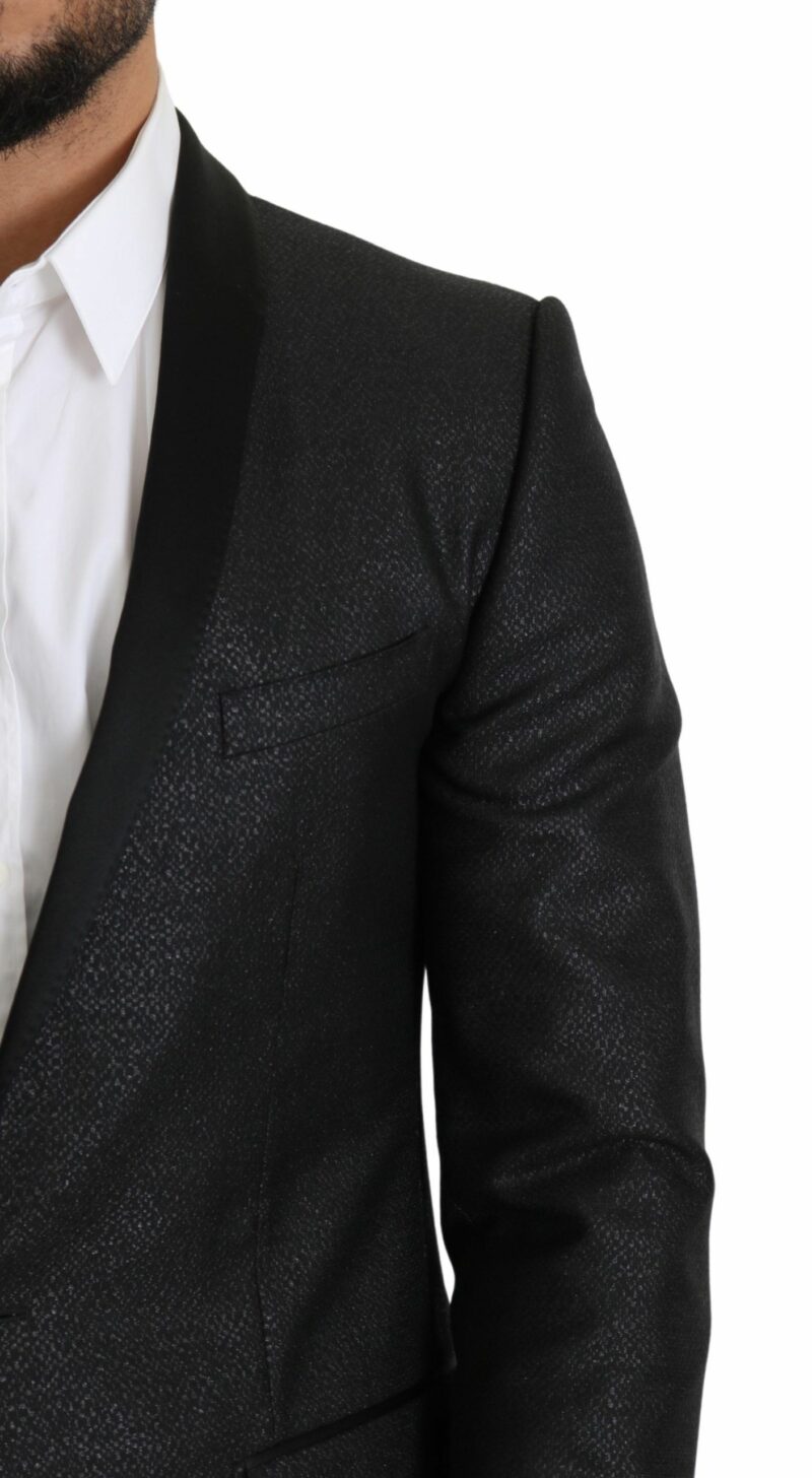 Dolce & Gabbana Elegant Black Jacquard Slim Fit Blazer - Image 2