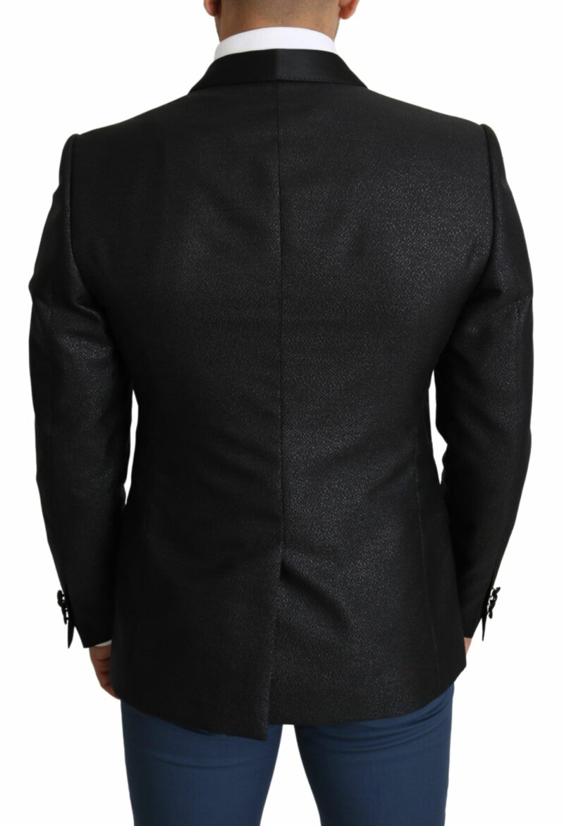 Dolce & Gabbana Elegant Black Jacquard Slim Fit Blazer - Image 6