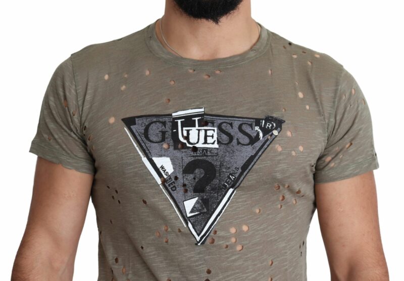 Guess Chic Brown Cotton Stretch T-Shirt - Image 4