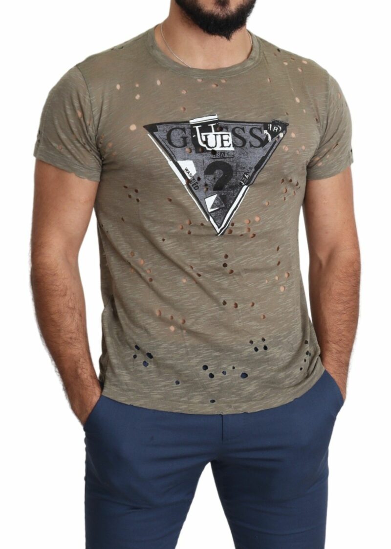 Guess Chic Brown Cotton Stretch T-Shirt - Image 5