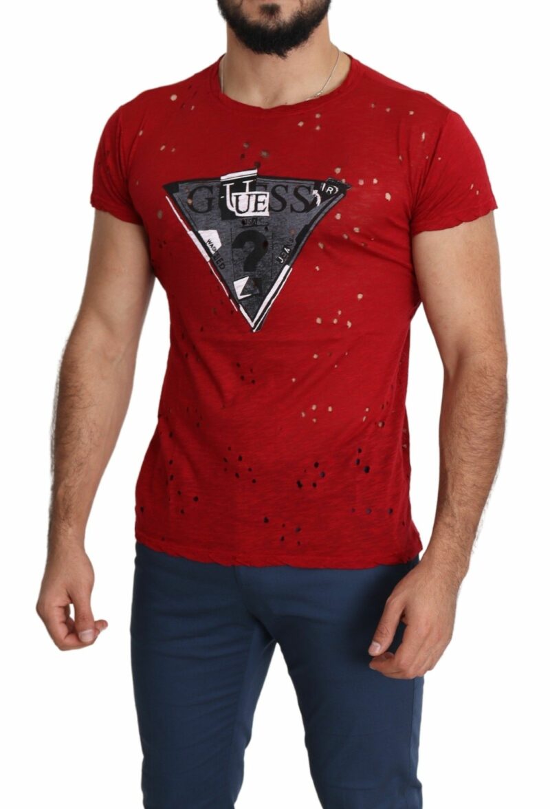 Guess Radiant Red Cotton Tee Perfect For Everyday Style - Image 5