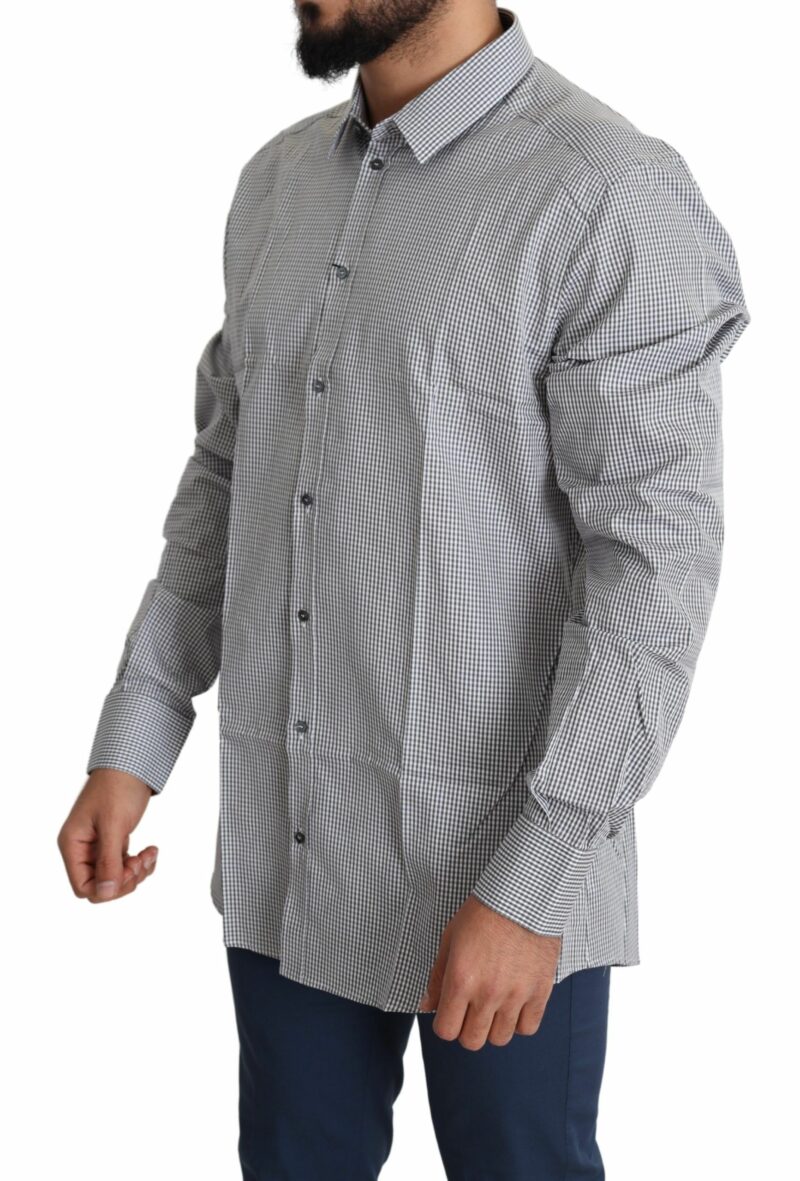 Dolce & Gabbana Checkered Slim Fit Cotton Dress Shirt - Image 2