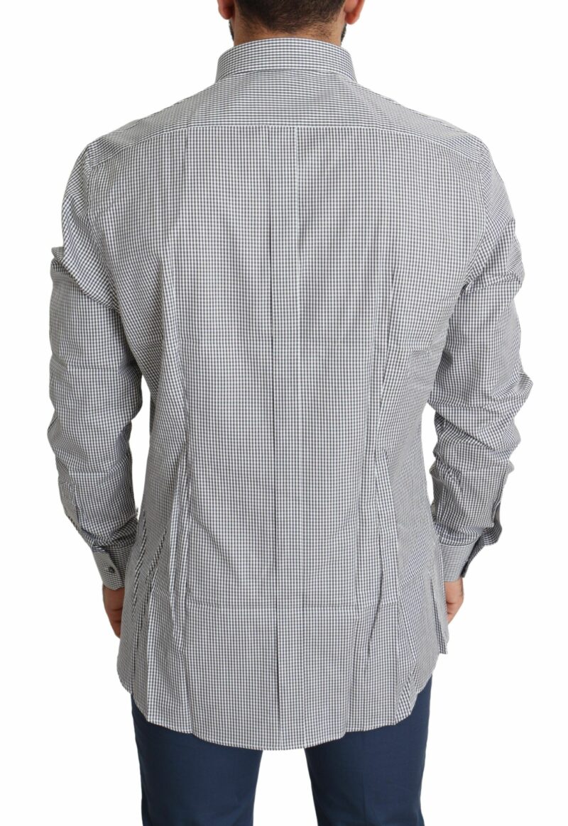 Dolce & Gabbana Checkered Slim Fit Cotton Dress Shirt - Image 3