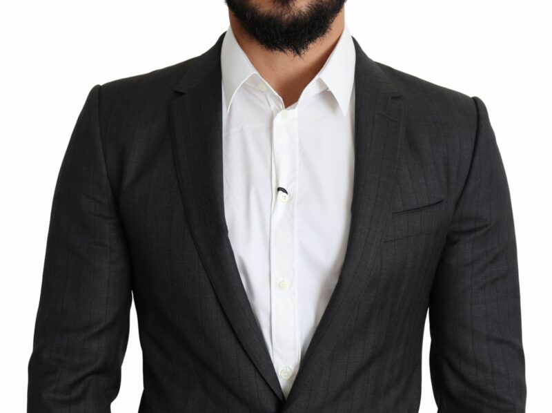 Dolce & Gabbana Elegant Black Virgin Wool Martini Blazer - Image 3