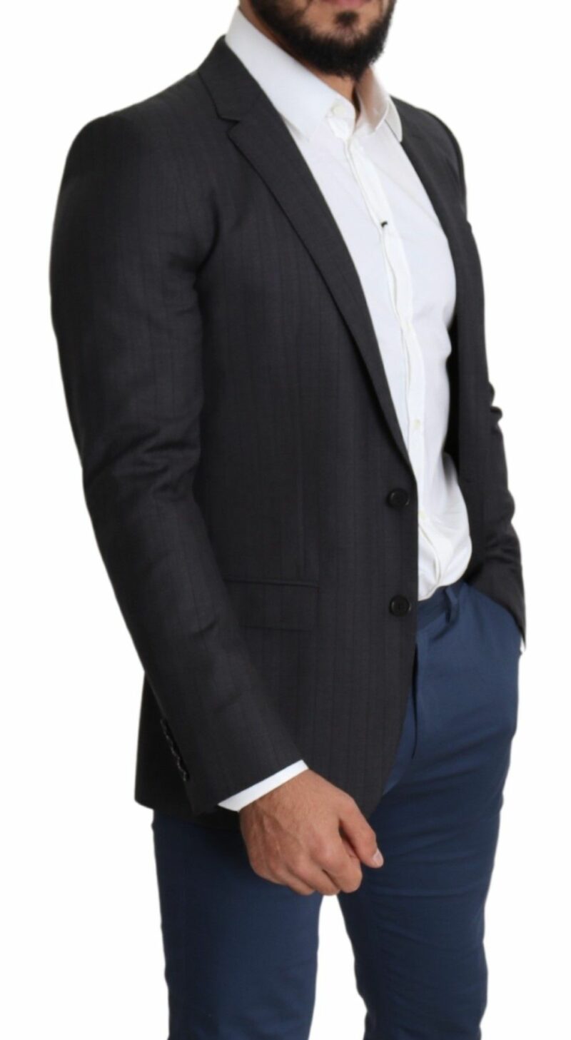Dolce & Gabbana Elegant Black Virgin Wool Martini Blazer - Image 5