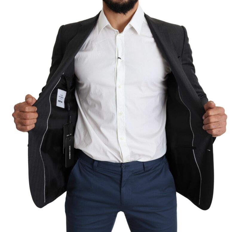 Dolce & Gabbana Elegant Black Virgin Wool Martini Blazer - Image 6