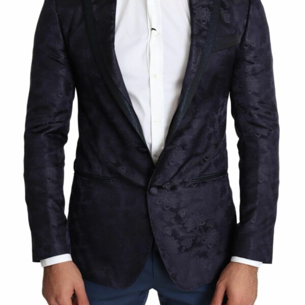 Dolce & Gabbana Elegant Silk Blend Martini Blazer in Blue