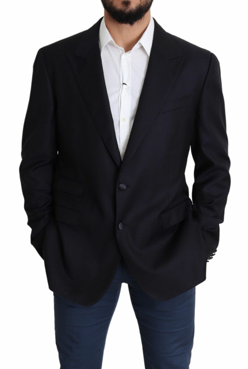 Dolce & Gabbana Elegant Black Virgin Wool Men's Blazer - Image 2