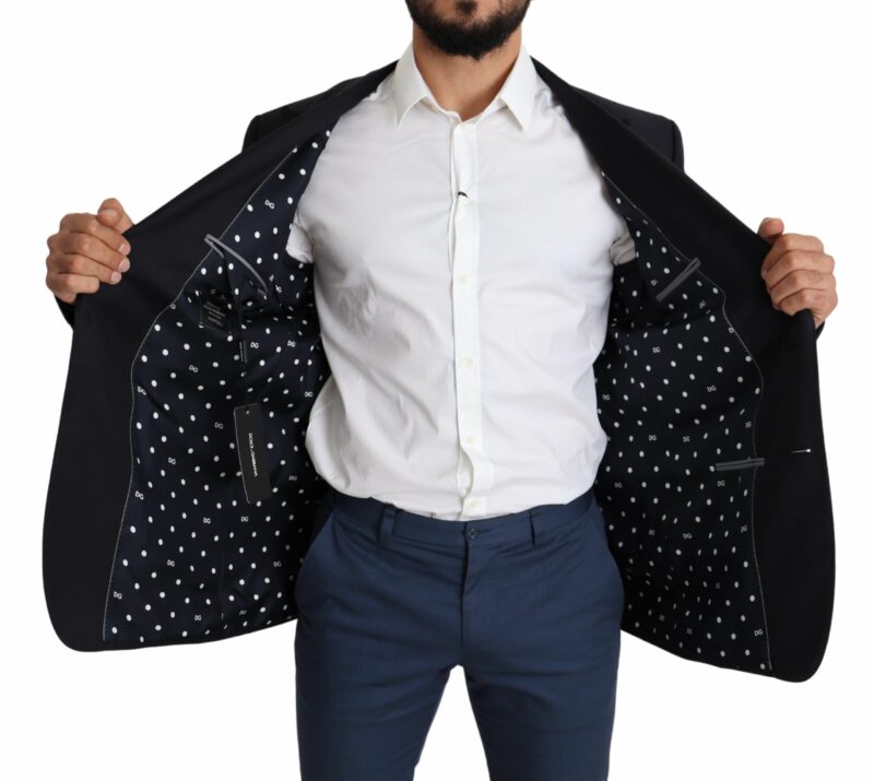 Dolce & Gabbana Elegant Black Virgin Wool Men's Blazer - Image 3