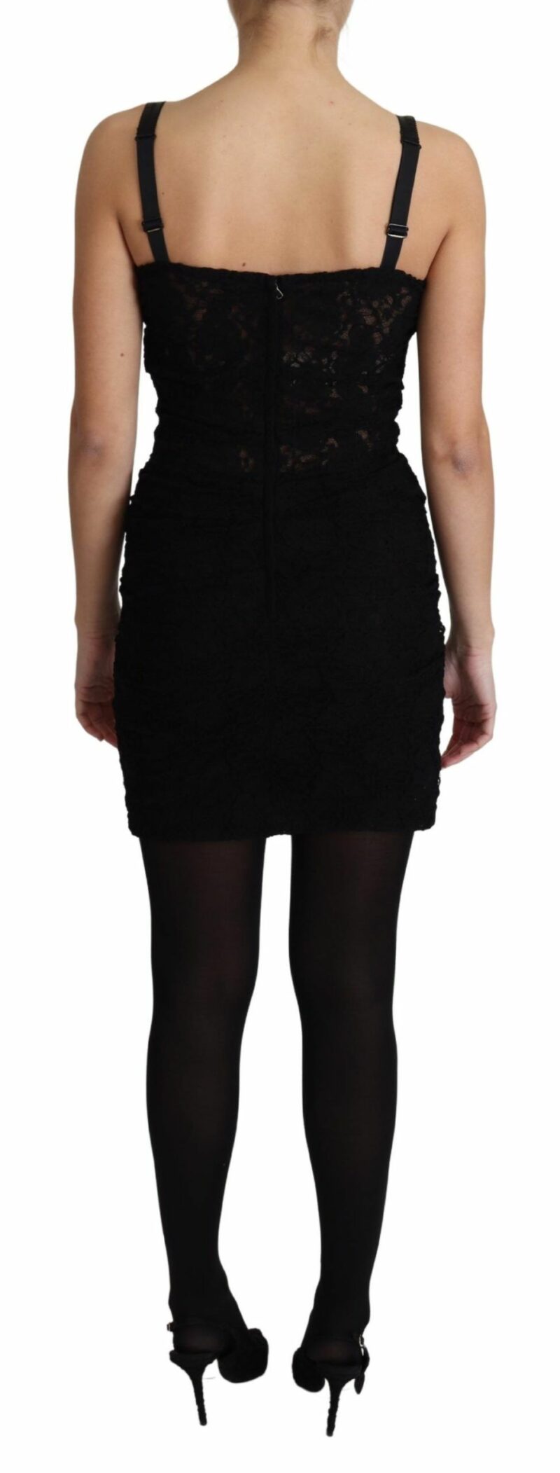 Dolce & Gabbana Elegant Black Lace Bustier Mini Dress - Image 2