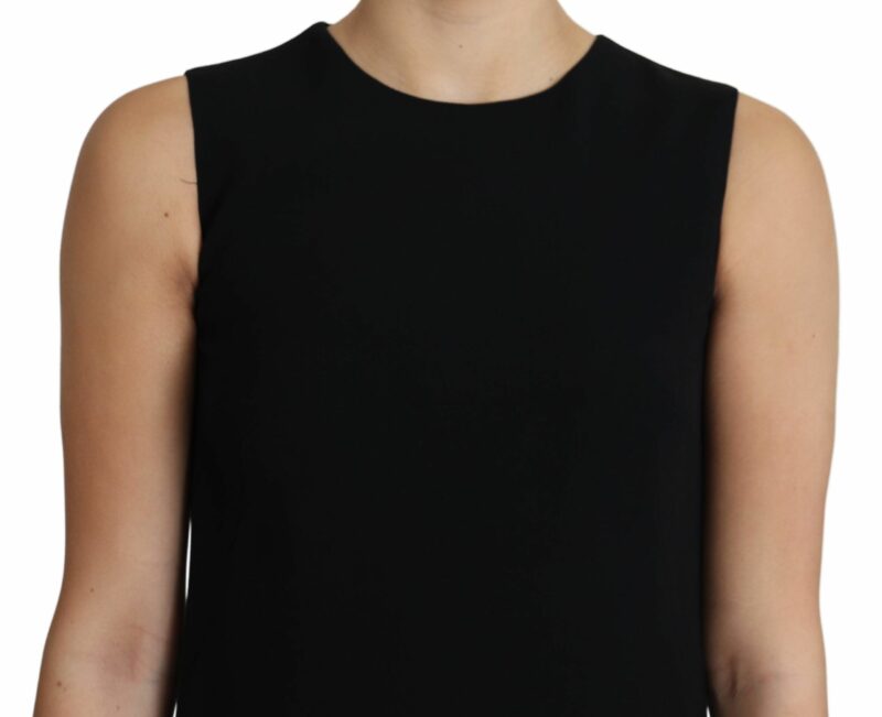 Dolce & Gabbana Elegant Sleeveless Black A-Line Mini Dress - Image 3